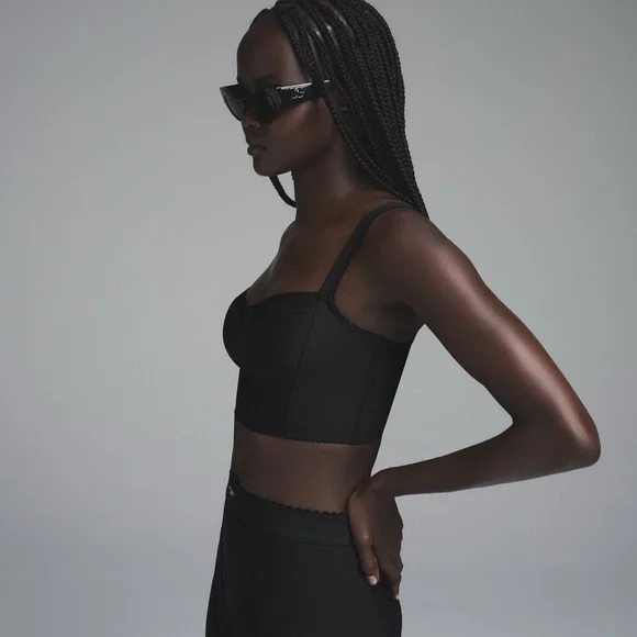 Skims x Dolce Gabbana Body Bustier Corset CroppedTop on Onyx